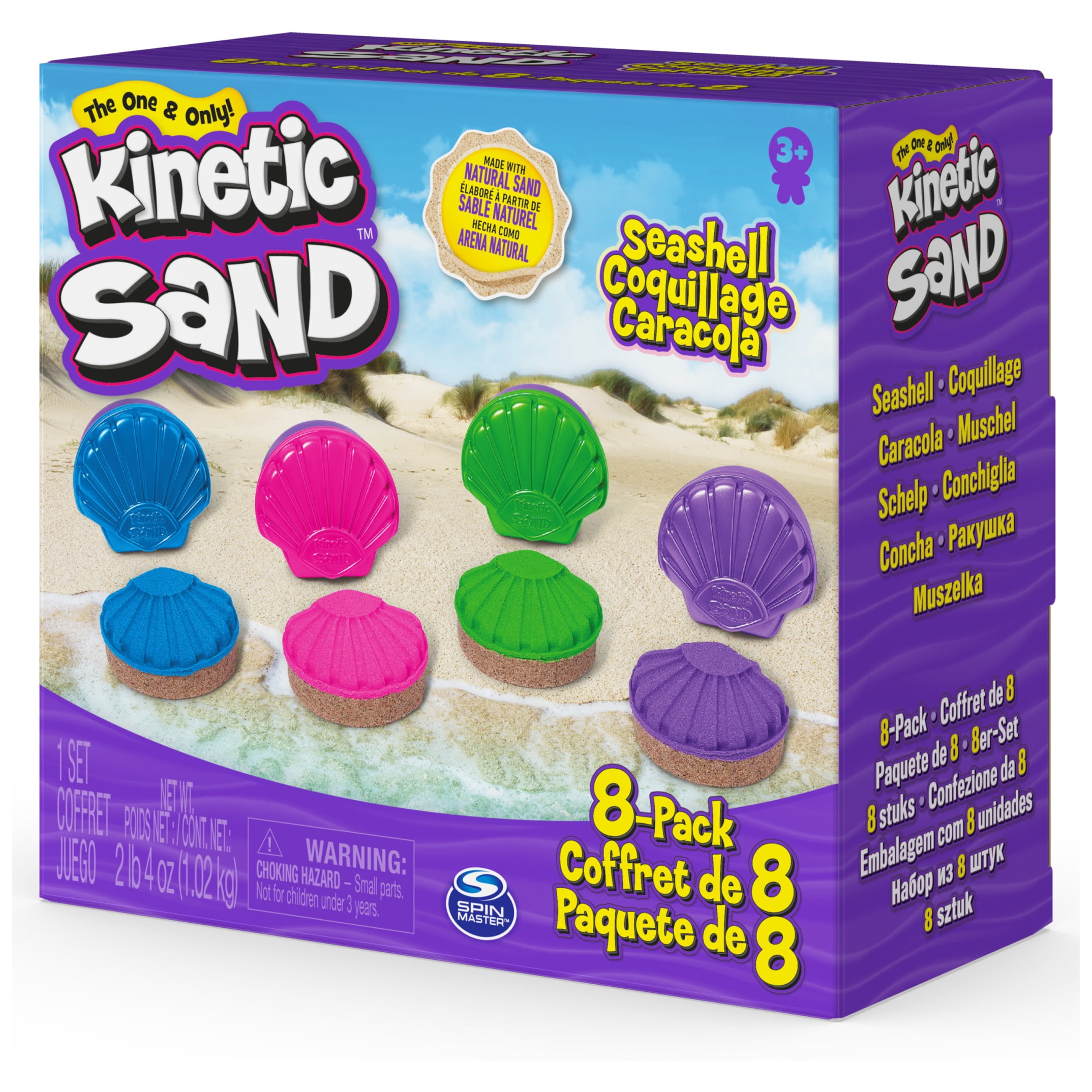 Kinetic Sand, Seashell Containers 8-Pack, for Kids Ages 3 and up