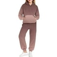 thumbnail image 6 of Girls Boys 2 Piece Sweatsuits Sets Hoodie Sweatshirt and Jogger Sweatpants Tracksuit Unisex Kids Sweat Set (14-15 Years, Brown|Gradient), 6 of 6