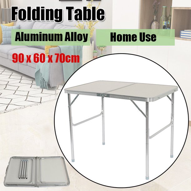 Adjustable Folding Table Desk Indoor Outdoor BBQ Picnic Party Camping