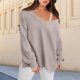 thumbnail image 5 of Suéter Suéter elegante con abertura lateral para mujer, suéter básico cómodo para ir al trabajo Ygjytge Gris T S para Mujer, 5 of 6