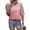 Pink, variant on YHAJDS Womens Topss Half Sleeves Gradient Print 3/4 Sleeve Elastic Cuff Round Neck Casual Spring Summer Shirts Womens Tops