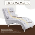 thumbnail image 7 of Muumblus Chaise Lounge Indoor, Tufted Teddy Velvet Accent Chair with Crystal Legs for Living Room, Ivory, 7 of 7