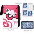 thumbnail image 2 of Trading Card Binder 4 Pockets - 400 Pockets Card Folder for Pokemo n with 50 Removable Sleeves Trading Card Holder with Zip Album - Pink, 2 of 4