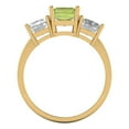 thumbnail image 4 of Three-Stone Engagement Ring for Women - 4ct Natural Peridot in 18K Yellow Gold Promise Ring, 4 of 6