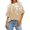 Khaki, variant on FcBaudy Womens Tops, Shirts for Women, Short Sleeve Round-Neck Blouses & Shirts Women's Ladies Fashion Casual Cropped Short Sleeve Printing Loose Shirt Blouse Top Women Blouse