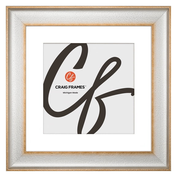 Craig Frames Cairo, 24x24 Picture Frame Matted for a 20x20 Photo, Silver