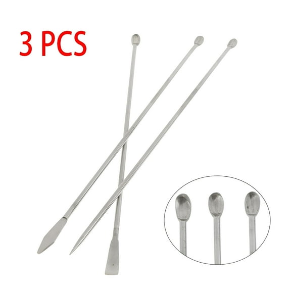 ACDANC 3 PCS Stainless Steel Micro Spoon Scoop Spatula for Lab Powder Measuring Kitchen