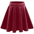 thumbnail image 6 of ZQUUVOU Kids Velvet Party Skirt Pleated Hem Elastic Waist Holiday Festive Short Skirt Special Event Mini Skirts Burgundy, 6 of 8
