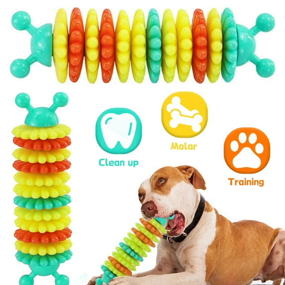 AMERTEER Dog Toothbrush Chew Toy, Puppy Dental Care Teeth Cleaning Stick Toy for All Breed of Dogs - Dog Toothbrush Stick, Dog Teeth Cleaning Chewing Playing Toy, Durable Rubber Dog Teeth Cleaning