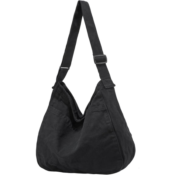 Canvas Tote Bag Casual Hobo Crossbody Shoulder Bag for Women and Men Large Purse Messenger Bag Travel Work