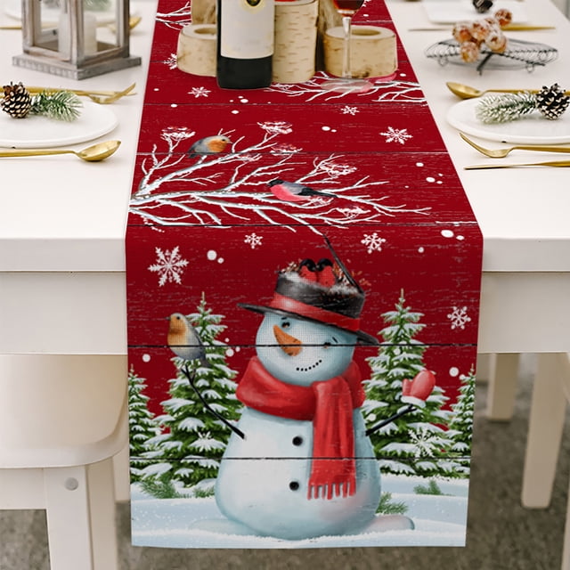 Decoraciones navideñas para la mesa de la cocina para reuniones familiares en interiores, banderas de mesa navideñas