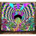 thumbnail image 2 of UV Reactive Trippy Tapestry, Blacklight Psychedelic Mushroom Aliens Fantasy Tapestry for Bedroom, UFO Tapestry Wall Hanging for Bedroom Living Room,60X51IN, 2 of 2