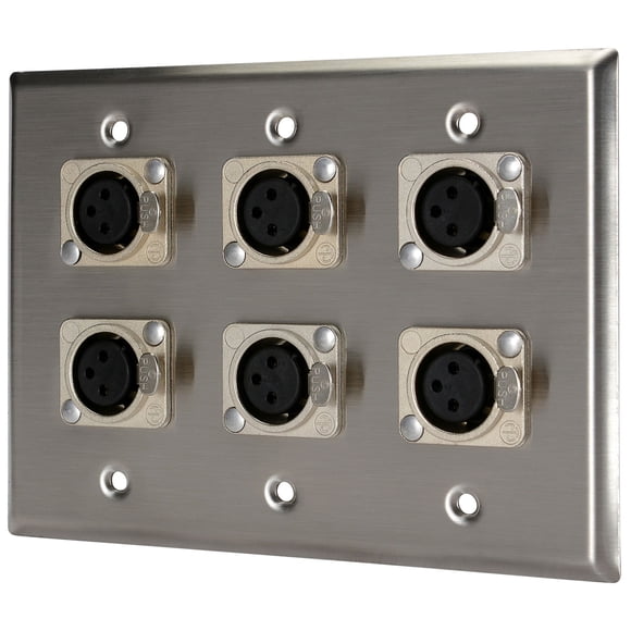 Placa de pared Proco WP3002 con 6 conectores XLR hembra