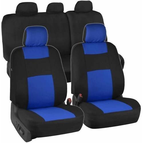 BDK Car Seat Covers 9Piece Polyester Cloth 2 Front and 60/40 Split