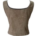 thumbnail image 3 of BELTNOV Women's Sleeveless Vintage Lace Up Vest Slim Fitted Shaping Tops Casual Daily Wear Stage Performance Fashion Outfits Khaki, 3 of 4