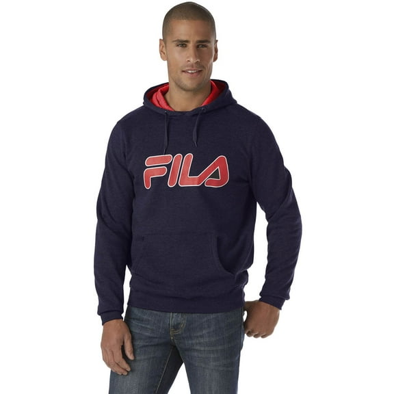 Fila Mens Contrast Logo Pullover Hoodie Medium Navy