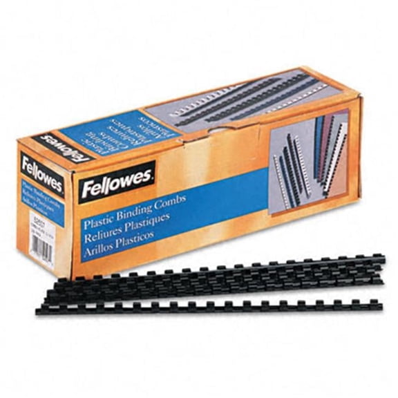 Fellowes Plastic Comb Bindings 5/16 40-Sheet Capacity Black 100 per Pack