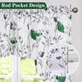 thumbnail image 3 of Alishomtll Kitchen Curtains Valances Swags for Windows Green Floral Printed Window Drapes, 61" W x 36", 3 of 6