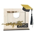 thumbnail image 1 of Graduation Photo Frame Wooden Tabletop Display Photo Frame With Stand Bachelor Hat Wood Decorative Photo Holder For Home Desk, 1 of 9