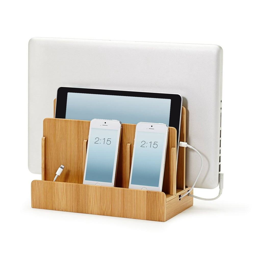 EcoFriendly Bamboo MultiDevice Charging Station and Dock Walmart