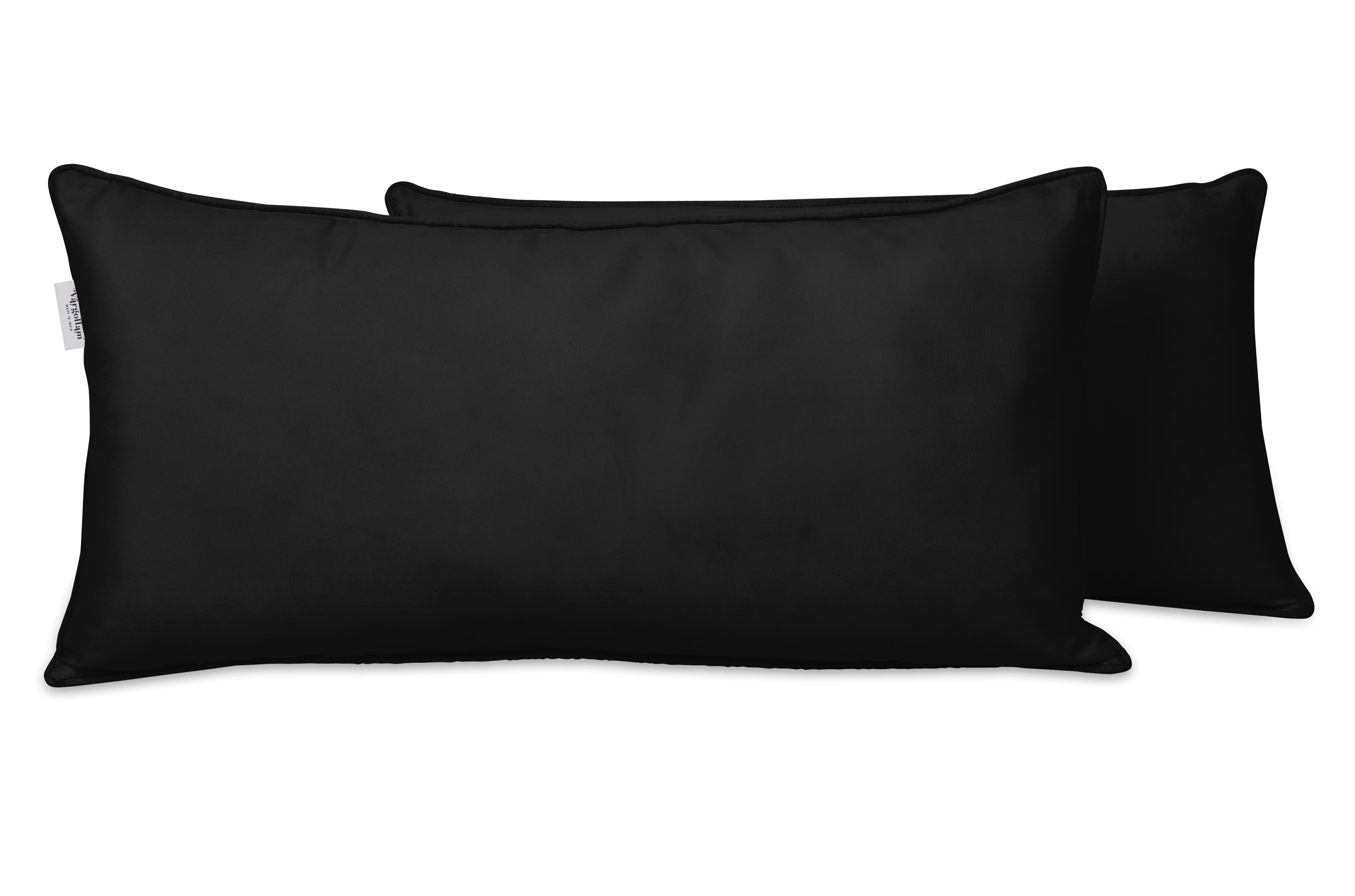 Set of 2 Patio Decorative Throw Pillow Cover Cushion Case 18" x 18" White Black 