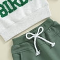 thumbnail image 6 of Elippeo Toddler Boys 2PCS Outfit Sets 6 12 18 24 Months 3 Years Long Sleeve Letter Embroidery Pullover and Green Drawstring Pants Sets, 6 of 6