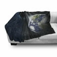 thumbnail image 3 of Galaxy Soft Flannel Fleece Blanket, Attack of the Asteroid Rocky Dark Body Comet on Planet Earth Meteor Shower Print, Cozy Plush for Indoor and Outdoor Use, 50" x 60", Dark Blue Grey, by Ambesonne, 3 of 6