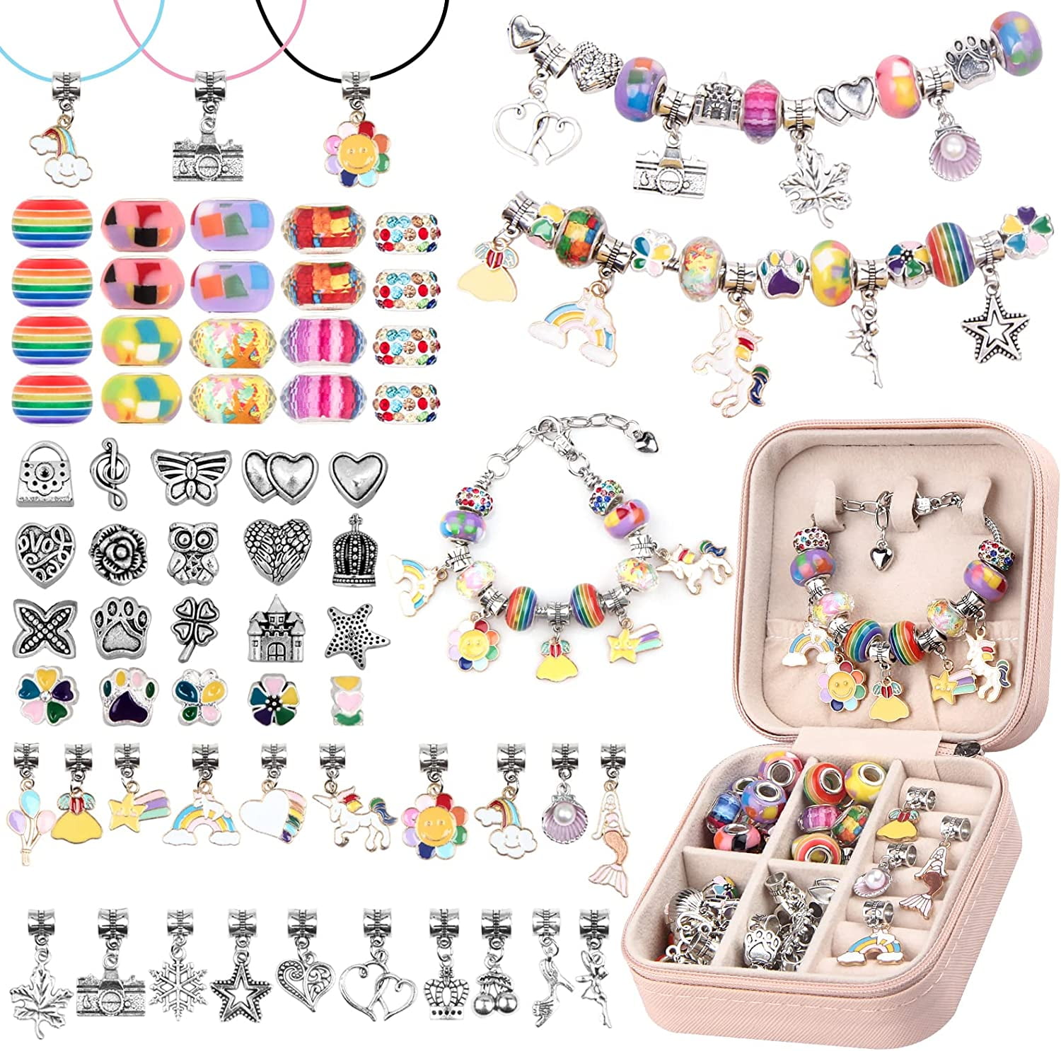 Charm Bracelet Making Kit Girls,Beads for Jewelry Making Kit, Unicorns