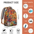 thumbnail image 2 of Rustic Floral and Bee Artwork Backpack Lightweight and Multifunctional School Bag with Botanical Garden Print, 2 of 6