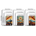 thumbnail image 2 of [2D Flat] 3pcs Frameless Canvas Art - Vibrant Southwest Desert Sunset with Cacti & Mountain Landscape, Colorful Abstract Wall Decor for Home, Office, or Party Gifts, Holiday & Birthday Present, Part, 2 of 4