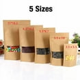 thumbnail image 2 of Olurrisa Stand Up Pouch Bags, 50 Pack Kraft Paper Zip Lock Pouches with Matte Window and Tear Notch Resealable Bags for Small Business Home Use, 2 of 10