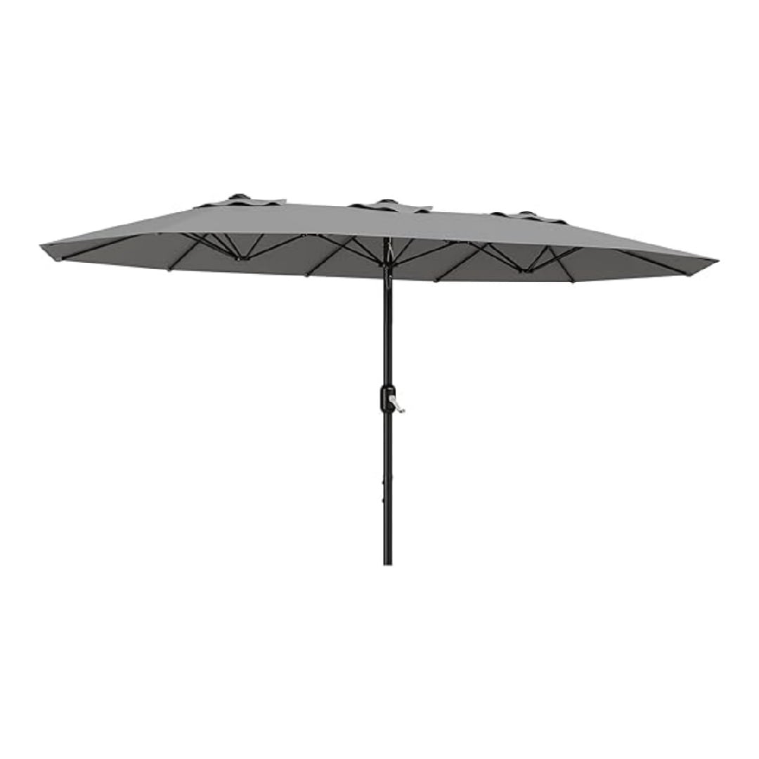 13FT Outdoor Umbrellas for Patio, Double-Sided Rectangular Patio Umbrella Market Umbrella with Base Waterproof and Windproof Fade Resistant Canopy for Deck Pool Garden Backyard