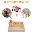 thumbnail image 3 of Raindrops Wooden Divider Box with Multi Compartments Beige Storage Tray for Home Office Organization, 3 of 8