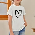 thumbnail image 4 of Inglocry Girls Short Sleeve T Shirts Kids Summer Tops Crewneck Basic Graphic Tees Cute Tops For Teens 5-14 Years White 9-10Y, 4 of 4