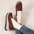 thumbnail image 3 of Women's Suede Wedge Loafers Slip-On Comfortable Penny Loafers Thick Soft Platform Shoes Business Work Walking, 3 of 7