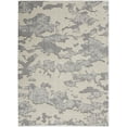 thumbnail image 3 of Nourison Textured Contemporary Abstract Ivory/Grey 5'3" x 7'3" Area Rug, (5' x 7'), 3 of 9