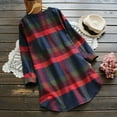 thumbnail image 5 of Leesechin Womens Flannel Shirts Long Sleeve Fashion Ladies Plaid Loose Pocket Vintage Dress, 5 of 9