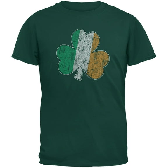 St. Patricks Day - Shamrock Flag Forest Green Youth T-Shirt - Youth Medium