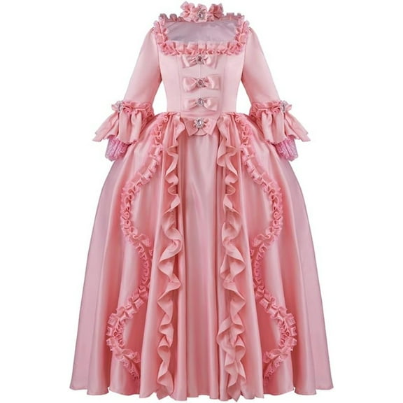 Women's 18th Century Rococo Costume Marie Antoinette Pink Princess Dress Court Ball Gown