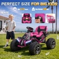 thumbnail image 4 of East doll 24V Ride on Toys for Big Kids, 24V Ride ons Car ATV for Kid with 4×200W Motors, Parent Remote Control, Bluetooth Music, Adjustable Seat, Off Road Kids Electric Car for Ages 3-12, Pink, 4 of 10