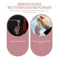 thumbnail image 3 of FRCOLOR Butterflies Keychain Rhinestone Butterflies Key Ring Backpack Bag Hanging Decoration, 3 of 8