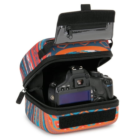Dslr Protection - USA Gear Quick Access DSLR Hard Shell Camera Case (Southwest) w/ Molded EVA Protection, Padded Interior, Holster Belt Loop and Rubber Coated Handle - Works W/ Nikon, Canon, Pentax, Olympus and More