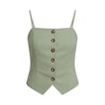 thumbnail image 6 of Women's Back Camisole Button Up Front Flap Slim Fitted Shirt Top, 6 of 7