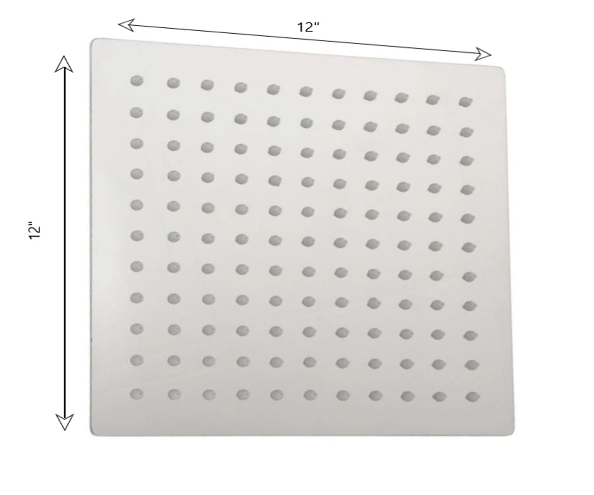 DROP Bath and Kitchen Douche à cascade carrée de 12 po x 12 po, couleur chrome