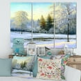 thumbnail image 1 of Designart Green Trees In Beautiful Winter Landscape Canvas Wall Art, 1 of 4