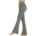thumbnail image 4 of Womens Flare Leggings with Tummy Control Crossover Waist and Wide Leg, 4 of 13