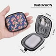 thumbnail image 5 of V-Moro earbud case holder，General printing Leather Organizer Carrying Case，For Airpods Pro 2/3/1/2 Storage Bag With zipper & Carabiner Clip-Navy+Rose, 5 of 6