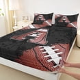 thumbnail image 3 of Manfei Letter A Monogrammed Twin Sheet Sets,Rugby Game Twin Fitted Sheet,Brown Black Flat Sheet For Boy,Microfiber Room Decorative,3pcs, 3 of 7
