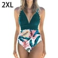 thumbnail image 3 of Sonducket Traje de baño de mujer Sin mangas Espalda abierta Acolchado Body Impreso Playa Poliéster Traje de baño Ropa de playa Azul + Flor roja 2XL Type2 NO2 Sonducket OD021064-25, 3 of 5