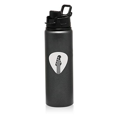 - MIP Brand 25 oz Aluminum Sports Water Travel Bottle Guitar Pick (Charcoal)
